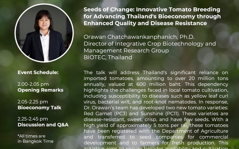 เสวนา FAO โดยในหัวข้อ "BIOECONOMY TALKS FOR SUSTAINABLE FOOD AND AGRICULTURE BET 4 Sustainable Food and Agriculture”